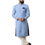 Classic Corn-Flower Blue Achkan for Men | Elegant Ethnic Wear | Jaipurio